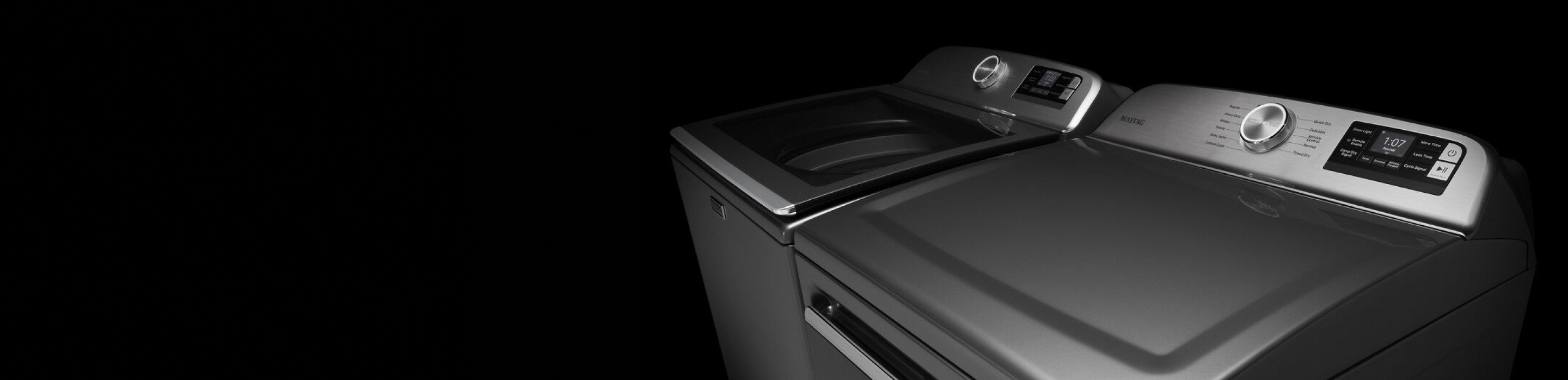 Gray Maytag® washer and dryer pair